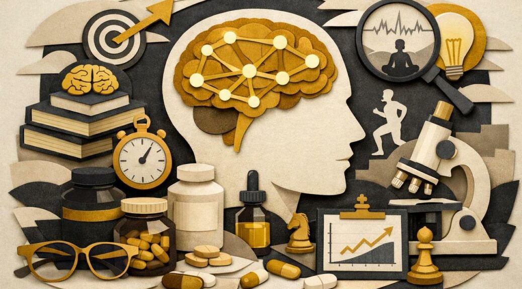 Editorial illustration for: Boost Your Brain Power with These Top Supplements.