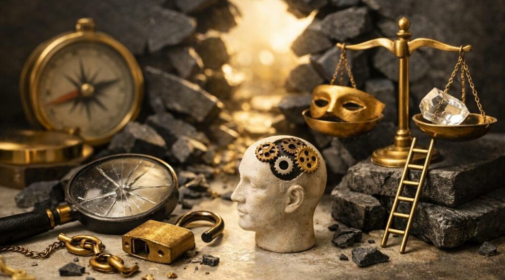 Editorial illustration for: Breaking the Influence of Cognitive Biases