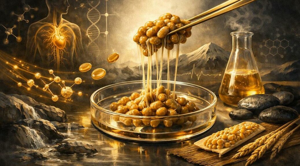 Editorial illustration for: Nattokinase: Benefits, Mechanisms, Risks and My Usage Insight